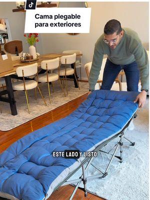 Cama plegable ideal para acampar, salir a la playa, ir a lagos o tener espacio extra para recibir visita. Cama plegable con acolchado con elástico incluido. Cama plegable que cuando se guarda ocupa poco espacio y es fácil de transportar con su funda incluida. #camping #playa #lagos #rios #paseodeolla #foldablebed #portablebed #cama #sillasparalaplaya #camaportatil #camaplegable #tiktokshopjumpstart #tiktokshopcreatorpicks #giftguide 