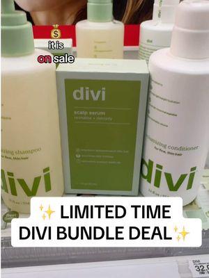 Divi bundle on sale + 10% off and free shipping !! #thinhair #diviscalpserum #divi #hairthining #hairloss #shampoo #volumizing #diviserum #conditioner #volumizingshampoo #newyearnewaura @Divi Scalp & Hair Health 