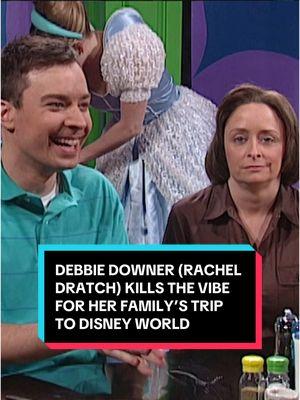 Debbie Downer (Rachel Dratch) kills the vibe for her family’s trip to Disney World. #SNL50  Original Air Date: 05/01/2004 #SaturdayNightLive #JimmyFallon #RachelDratch #DebbieDowner #LindsayLohan #AmyPoehler #FredArmisen #SNL 