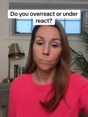 Do you overreact or under react. Watch this video to better understand you response patterns and how to make meaningful shifts.  #EmotionalRegulation #parentsoftiktok #emotionregulation #tantrum #selfregulation #calmparenting 