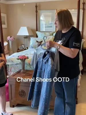 Chanel Shoes OOTD My mom, Joanne & I are styling our #chanelshoes  #OOTD tshirt: @MAJE jeans: #majeparis jacket: @ChanelOfficial #shoes: #chanelshoes https://liketk.it/53Ovr