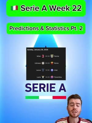 🇮🇹 SERIE A WEEK 22 PREDICTIONS & STATISTICS PART 2 | More predictions on FanBasis in my bio | Statistics are from the HOFB app, link in my bio | —————————————#footballpredictions #soccerpredictions #soccerpicks #footballtips #soccertips #footballpicks #footballanalysis #socceranalysis #freefootballpicks #freefootballpredictions #freesoccerpredictions #freesoccertips #seriea #serieapredictions #serieatips #serieapicks #serieatim 