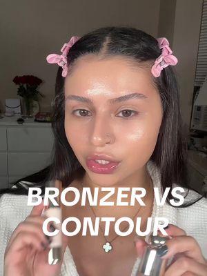 Replying to @Lei bronzing vs contouring 101 😜 Products:  @Rare Beauty   #bronzer #contour #bronzervscontour #makeuptutorial #bronztouring 