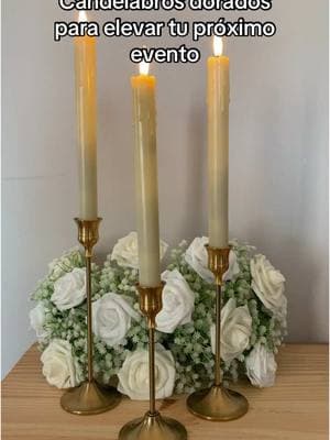 Compré 30 candelabros para decorar los centros de mesas🤍 Muy sencillos y costo efectivos! #candelabros #boda2025 