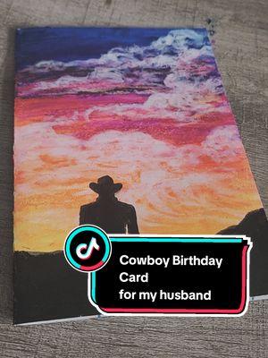 I'm surprised I got it done. You can find these paint sticks in my showcase #paintsticks #paintingasmr #artasmr #visualasmr #likeacowboy #cowboy #cowboyart #wildwest #artsupplies #artsupplyhaul #artsupplyreview #sunsetpainting #thethunderrolls #birthdaycard #diybirthdaycard #handmadecard 