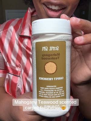 Definitely one of my TikTok favorite finds‼️ I love a good smelling house & this has my house smelling amazing ❤️ #carpetfreshener #smellgoods #cleanhome #mahoganyteakwood #fragrancetiktok #homefinds #homefragrance #CleanTok #sundayreset 