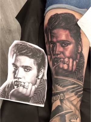 Artist: @Danny Rodriguez  For bookings/inquiries  📲”DBOY” (626)507-5821 #MANIFESTTHATSHIT #manifeststudioinc #manifeststudio #tattoos #tattooersoftiktok #tattooideas #portraittattoo #elvispresley #elvispresleytattoo #fypシ 