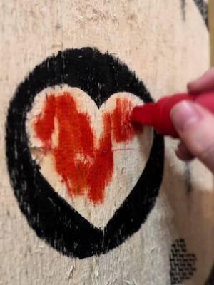 Talk about a bleeding heart… come throw on our newest Valentine’s boards, our hearts take the axes so yours don’t have to 🥰#burythehatchet #axethrowing #atl 