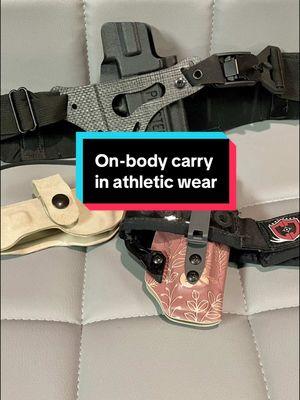 Three easy ways to carry on-body in athletic wear. First is the Easy Draw @Flashbang Holsters Teddy with a S&W Bodyguard 2.0. Second is the Comfort Concealment belt and Flashbang Betty 2.0 holster with the Bodyguard 2.0. Last is my go-to setup: @PHLster Enigma Express and P365 Xmacro. #xmacro #phlster #enigmaexpress #comfortconcealment #ccw #holstersforwomen #flashbang #howicarry #phlsterenigma #flashbangholsters #personalprotection 