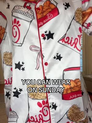 CFA lovers. You're gonna want these 🤤 Wearing medium. #pajamas #cfasauce #closedonsunday #eatmorechicken 