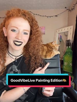 Preview of what you can expect in a GoodVibeLive Painting Edition with me 🫶🖤🥰 chill vibes and music.  My Lives are a safe space for people to come and hangout, express themselves and make friends🧡 No negativity is allowed in my Lives and the little community that we have started is amazing✨#painting #paint #livepainting #acrylicpainting #canvaspainting #canvaspaintings 