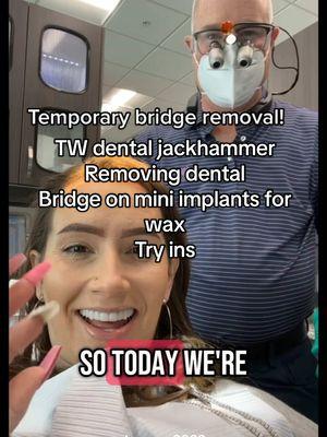 ⛔️ TW dental jackhammer ⚠️Removing my temporary bridge for 1st wax try in when I converted from removable #snapindentures on 10 #minidentalimplants #permanentbridge on 22 #miniimplants w @Dr. Todd Shatkin & working on building #lipsupport into the permanent bridge🥰 Link in bio to set up free consult virtually or in Buffalo NY🫶🏼 full story on YouTube #glitterheaddentaldiaries #beforeandafterteeth #princessglitterheadteeth #withorwithout #dentalfear #overcomingchallenges 