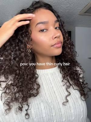 hey at least volume will always hide it 😂😂 #thincurlyhair #finecurlyhair #curlyhaircommunity 