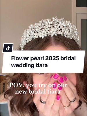 A bridal tiara will instantly make you feel like a princess on your wedding day! #bridaltiara #weddingcrown #pearlheadpiece #bridalhairtiara #bridalhairstyle #bridalhairinspo #weddingtiara #bridalaccessories #bridalinspo #princessweddingdress #bridalprincess #weddingtiktok #2025brides #tiara #princessdiaries2 