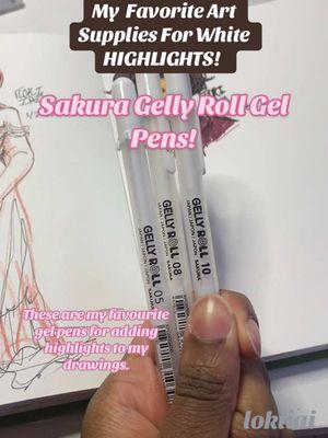 These are one of my favorite art supplies and my go to supply for adding white highlights into my drawings. These are the Sakura Gelly Roll White Gel pens! :) #fyp #foryou #sketchbook #sketchbookart #artistoftiktok #artistoftiktok #artistatiktok #drawing #artsupplies #pen #pens #penart #pendrawing #pensketch #stationery #stationary #stationeryaddict #stationeryhaul #stationeryshop #stationerysupplies #gelpen #gelpens #sakura #gellyroll #gellyrollpen #arttips #artistcheck #artsupplyreview #artsupport #traditionalart #highlight #highlights #artistsupport #artstudent #artschool #artstudio #marker #markers #markerart #markerdrawing #TikTokShop #musthave #musthaves #reccomendation #reccommendations #lokiiai 