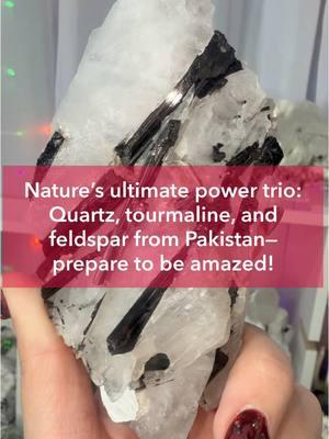 Straight from the mountains of Pakistan! 🏔✨ Quartz for energy and clarity, Tourmaline for protection, and Feldspar to spark creativity—this trio is all about transformation. Which crystal is calling your name? Drop a comment and let me know! 💎 #crystals #quartz #tourmaline #feldspar #crystalenergy #pakistancrystals