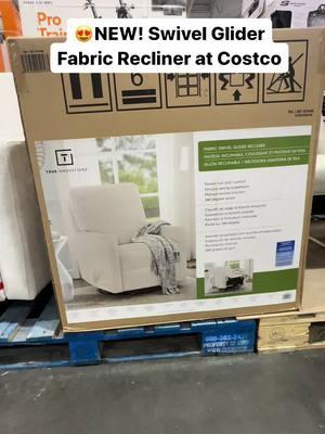 NEW! Swivel Glider Fabric Recliner at Costco. Comes in a beautiful cream colour, has three reclining positions and has 360° swivel for $449.99  #Costco #CostcoFindsCa #costcocanada #canada #CostcoBuys#costcodeals#costcowholesale#costcofindscanada #swivel #swivelchair #nursery #nurseryroom 