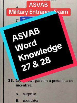 Get those easy points #asvab #asvabprep #afqt #wordknowledge #vocabulary 