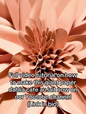 The full video tutorial on how to make a giant paper dahlia cafe au lait free standing version is now  up on our Youtube channel 🥹😅 I also updated the 24 inch Dahlia cafe au lait template to include the back/sepal components. If you’ve purchase it in the past, send me a receipt and I’ll send the additional components. On a side note, I loved trying out giant organza flowers but I’m still gonna go back to my roots and do this version on paper flowers.  Pipes and coupling used: @Lowe’s  #giantflowers #giantpaperflowers #largepaperflowers #paperflowers #paperdahlia #papercrafts #eventdecor #eventdecorations #diyeventdecor #diywedding 