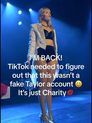 I’M BACK! 🙋🏼‍♀️ TikTok needed to figure out that this wasn’t a fake Taylor account!  Nope 🙂‍↔️ It’s me, hi, just Charity 😘  Here’s our last full production show we did in Grapevine, Texas:  GLASS CACTUS N2! 🫶🏻 Having all of you there made this show feel truly monumental. Thank you for singing and dancing and giving us your all!  Ladies and gentlemen, please give it up for this amazing team 👏🏼  🎤 @Charity Eden  🎸 @andrewmcmillan  🎹 @a.b.fishermusic  🎸 @davefarrellbass  🎚️ @kevindiomampo  💃🏼 💃🏼 💃🏼 💃🏼 @jilljillsabella @mai_uesaka @makenna.faye @zhenya_kolpakova  👗 👚 @beccaaooo  👸🏼 @thecraftytee_  😎 @sunnyluxe1  🏠 @theglasscactus @gaylordtexan @gaylordhotels  📸 @phoenixtaylorphoto  🎥 @joeynicotra  📸 @flashbackmediaworks - took this week incredible cover photo! . . #swiftok #swifttok #taylorswift #erastour #erastouroutfits #loverbodysuit #erastourtaylorswift #tributeband #taylorswiftcostume #taylorswiftconcert #taylorswift #erastour #erastourdallas #erastourmovie #taylorswift #taylorswifttributeconcert #taylorswifttributeshow #taylorswifttributeshow #taylorswifttributeact #taylorswifttributeartist #dallasmusic #dallasevents #dfwtributebands #taylorswiftdanceparty  Disclaimer: Lover is fan-sponsored and not endorsed by, directly affiliated with, maintained, authorized, or sponsored by TAS Rights Management, Taylor Swift, or their affiliated entities. All trademarks and copyrighted material pertaining to Taylor Swift’s music, name, likeness, and related intellectual properties are the property of their respective owners. This tribute artist and this profile are independent and intended for entertainment and informational purposes only. We aim to honor and extend appreciation for Taylor Swift’s music, ensuring that our performances and representations respect her artistry and copyright.