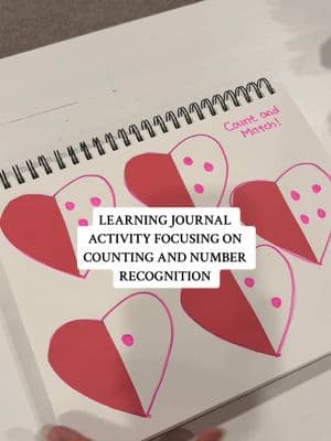 keeping the Valentine’s theme for our learning journals. This is great for practicing counting and identifying numbers 💕 #learningjournalactivities #busybook #toddlersoftiktok #learningjournal #learningjournalfun #screenfreeactivities #screenfreeplay #activitiesfortoddlers #pregnant #secondtimemom #preschoolactivities 