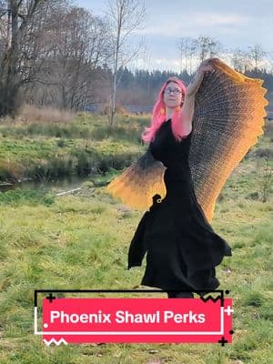 perk #3213 of my Phoenix Shawl-fun to dance in 🥰 ✨pattern is the ultimate sacrifice by Lorraine Pugh on Ravelry ✨yarn is I Put A Spell on You (17.5oz cake) by Melodyybywolltraum on Etsy ✨4m5 hook used ✨custom order #amelzingstitches #crochet #crochetersoftiktok #crochettiktok #fashion #glitter #sparkle #shawl #phoenix 