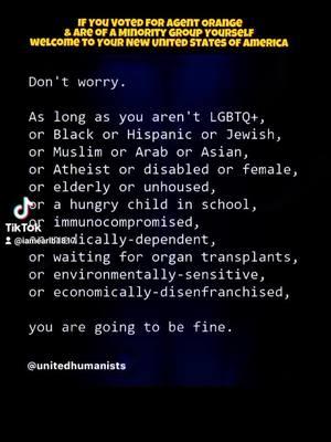 If You voted for 45/47 & Your a Minority. #FirstAmendmentRights #FreedomOfSpeech #4thAmendment #CivilRights #EqualJustice #EqualRights #HumanRights #UnityNow #UnitedWeStand #Only4MoreYears #WeCanChange  #ForYouPage #4U #FYP 