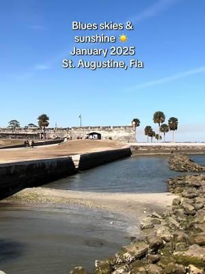 Blue skies and sunshine!☀️ January 2025 St. Augustine, Florida  #floridashistoricoast #sun #fyp #sunshine #bluesky #staugustine #florida #2025 #january #beautiful #fort