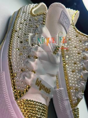 "Don’t miss out—let UniqueLee Creations customize your shoes for your special wedding day, birthday, or any unforgettable event!"  Website : uniqueleecreations.com #blingconversesneakers #2025brides #weddingshoes #bedazzleshoes #chucksandpearls #howtoblingshoes #customconverse #customchucks 