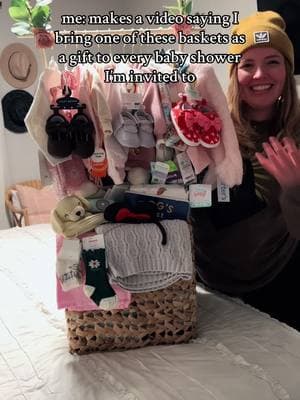 Replying to @Jasmyn T. Haha all the baby shower invites are making me laugh!! I wish I could come to all of your baby showers and bring you all one of these gift baskets!!🤍🤍 congrats to all the pregnant besties in the comments! 🤰 #fyp #creatorsearchinsights #giftideas #giftgiving #giftbasket #babyshower #babyshowergift #babyshowerideas #babyshowergiftideas #MomsofTikTok #babygift #reply #replytocomment baby shower gift idea 