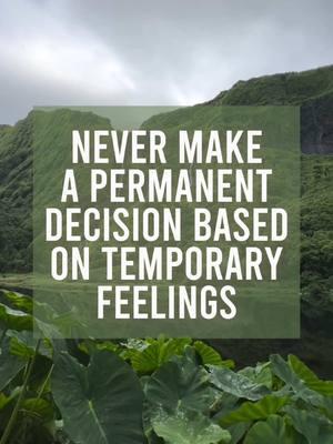 Never make a permanent decision based on temporary feelings. #quotes #quotesoftheday #motivateyourself #motivationalquotes #motivational #inspired #inspiration #lifechangingquotes #deepmeaningquotes #powerfulquotes #deepquotes #motivationalquotes #motivationalspeech #motivationforlife #motivationalwords #motivationvideos #motivation #relatablequotes #powerfulmotivationalquotes #dailymotivation #deepspeach #deepthoughtquotes #inspirationquotes #lifelessons  #advice #mindset #mindsetshift #deepmeaningfulquotes #deepquotes #deepmessage #thoughts #quoteoftheday