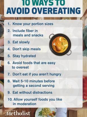 #fyp #foryou #health #healthcare #healthandwellness #wellness #eat #eating #overeating #avoidovereating #overeatingtips #portioncontrol #eatinghabits 