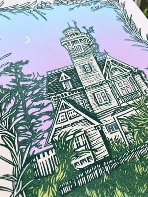 All I ever wanted as a kid was to live in this house. And that’s never changed! 💜 #linocut #printmaking #linocutprint #printmaker #practicalmagic #practicalmagichouse 