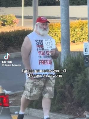 He's wearing a Trump hat while begging for money... Its Irony & Audacity for me.... Is America great yet? 🤔 #foryourpage #fy #foryou #fypviralシ #fyp #fypシ #foryoupage #wetoldyou #audacity #irony #ftrump #fafo @🎭🪷Goddess Mia🪷 @Amazon_gypsy @Savvy @ladykootoure1 @First of all!!! @Thomas Bishop @solidbluesister @BreadfruitGaal @Ari Jai 