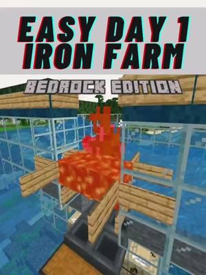 #onthisday Minecraft easy iron farm for bedrock edition 1.21 automatic tutorial #Minecraft #icecoffey #mcpe #gaming #bedrock 