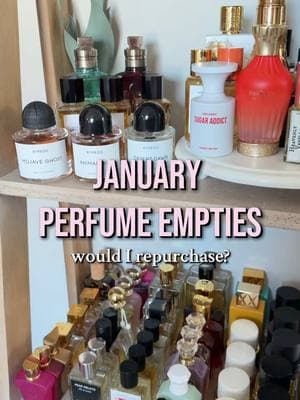 All the fragrances I emptied in 2025 so far (just January lol) from my perfume collection.  #projectpan #perfumeempties #parfum #travelsize #perfumereview 