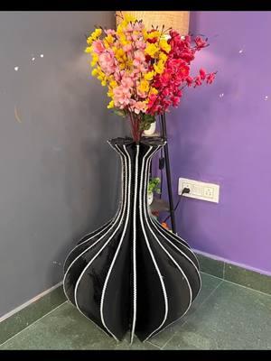 Cardboard flower vase idea _ Home decor items #Crafts #flowervase #3dcraft 