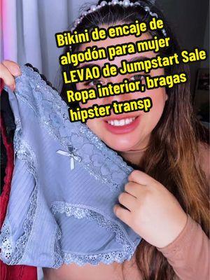 Bikini de encaje de algodón para mujer LEVAO de Jumpstart Sale Ropa interior, bragas hipster transpirables, tela de ajuste cómodo, paquete de 6, tallas S a XL, ropa de mujer #calzones #bra #calzonesdealgodon #algodon #ropaintima #TikTokShop #levao #ropainterior 