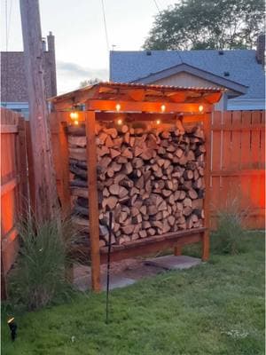 I made a firewood rack to match my bar #firewoodrack #campfire #woodworking #fire 