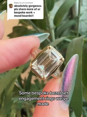 Replying to @cj happy to! :) #engagementring #engagementrings #engagementringinspo #labgrowndiamond #labgrowndiamonds #labgrownengagementring #emeraldcut #emeraldcutdiamond #bezelsetting #engagementringtrends #moissanite #moissaniteengagementring 