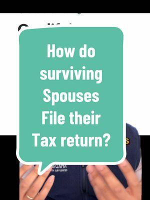 How do surviving spouses file their tax return. #taxseason2025 #tax #taxes #widow #survivingspouse #singlemom #taxexpert #cpa #irs #taxseason #widowlife #taxtips #taxrefund 