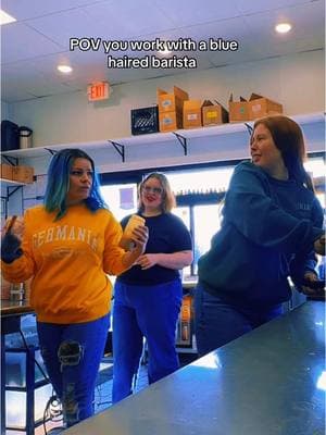 Okay but I love blue haired baristas 🫶🏼 @leah.sprout  @Cecilia (Taylor’s Version) #bluehairedgirl #gbhcoffee #germaniabrewhaus #barista #meganelizabeth 