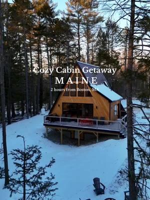 Calling all getaways travelers 📞 ✨ Cozy Maine Getaway at the Freeport Maine A-Frame ✨ Nestled in the woods of Freeport, this A-frame retreat has everything you need for the perfect escape! 🌲 🏠 Highlights: 	•	Indoor & outdoor fireplaces for ultimate relaxation 🔥 	•	A fully equipped kitchen to whip up your favorite meals 🍳 	•	A bathroom with a full shower 🚿 	•	Laundry with a washer & dryer for longer stays 🧺 	•	2 cozy bedrooms to unwind after a day of exploring 🛌 Whether you’re sipping coffee on the deck surrounded by nature or staying warm by the fire, this is the perfect spot for a peaceful retreat. 🌟 📍Book your stay: @ Freeport Maine Frame (ig)  Would you stay here? Let us know below! ⬇️ #cozycabin #glamping #WinterGetaway #maine #getaway #couplesgetaway #aframecabin #freeportmaine #boston 