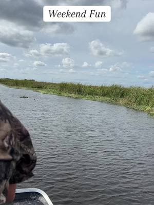 Weekends are made for fun.  #fishing #weekend #florida #fishtok #🎣 #airboat #fyp #floridacheck #couple #foryou #husbandwife #ourlife #Love #swampedition 