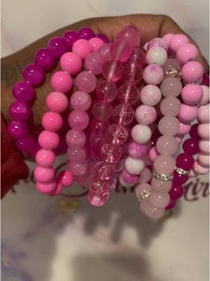 Did you get ya pink bracelets yet? 😍 #pinkbracelets #bracelets #bracelet #beadedbracelets #pink 