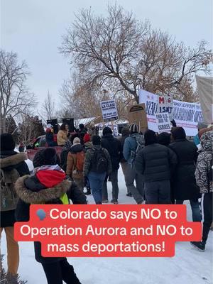 ✊🏽Aurora, CO took to the streets in snow and freezing cold weather this weekend to say NO to mass deportations, NO to Operation Aurora and NO to Trump and his administration’s billionaire agenda! #WeFightBack