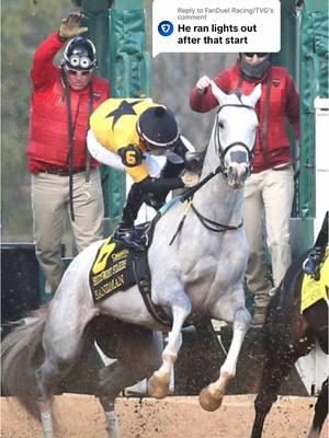 Replying to @FanDuel Racing/TVG the rally went crazyyy - and huge props to jockey Cristian Torres for somehow staying aboard 🤯 #horsetok #thoroughbred #kentuckyderby #athlete #jockey @griffinjohnson @West Point Thoroughbreds 