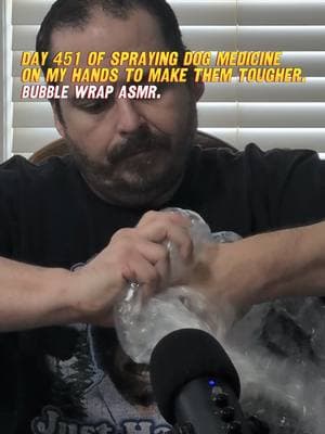 Day 451 Of Spraying Dog Medicine On My Hands To Make Them Tougher. Bubble Wrap ASMR. #roughhands #dogmedicine #ironfist #martialarts #sandpaper #boxing #badmintontraining #toughhandspray #dogspray #softhands #bluecollar #asmr #oddlysatisfying #microfibertowel #skincareroutine #fistofthedogmedicine #fyp 