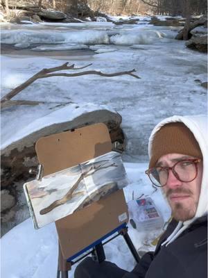 Paint grind never stops 🖌️❄️ #pleinairpainting #pleinairartist 