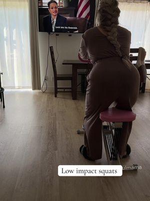 Do you usually sit on the couch while watching tv? Well its time to get up and move your body with this squat machine #sahm #squats #squatmachine #lowimpactworkout #lowerbodyworkout #athomeworkout #fullbodyworkout 